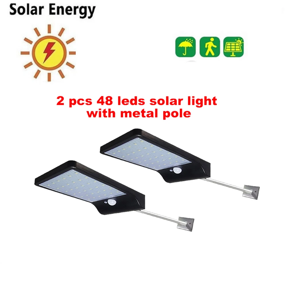

2/4pcs 48 LED Solar light Solar Power PIR Motion Sensor Wall Light Outdoor Waterproof Energy Saving Street Garden Security Lamp
