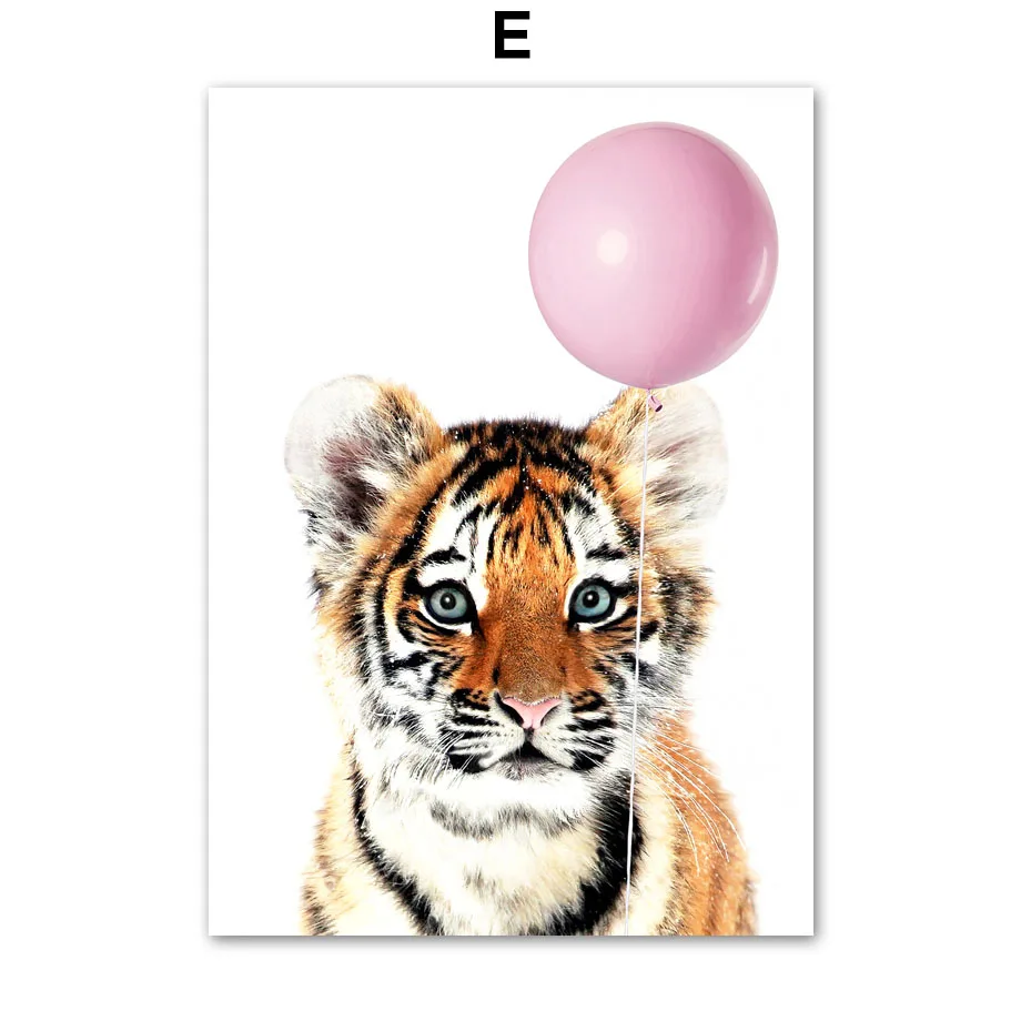 Balloon-Rabbit-Elephant-Giraffe-Lion-Tiger-Nursery-Wall-Art-Print-Canvas-Painting-Nordic-Poster-Wall-Pictures (8)