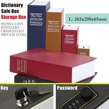 

Dictionary Mini Safe Box Book Hidden Secret Safe Key Lock Money Coin Bank Card Jewellery Private Diary Storage Password Locker L