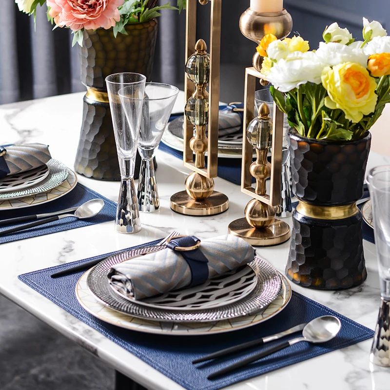 Geometric Black And White Gold Gold Rim Tableware Set 2 Geometric Black And White Gold Gold Rim Tableware Set 2