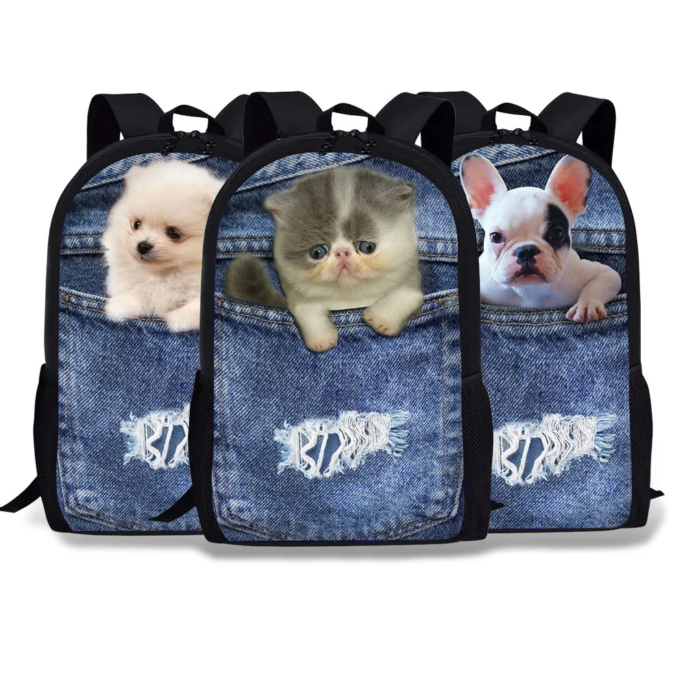 

2018 Model Cowboy Animal School Bag Cowboy Cat CHILDREN'S Rucksack Cowboy Teddy Young STUDENT'S Backpack