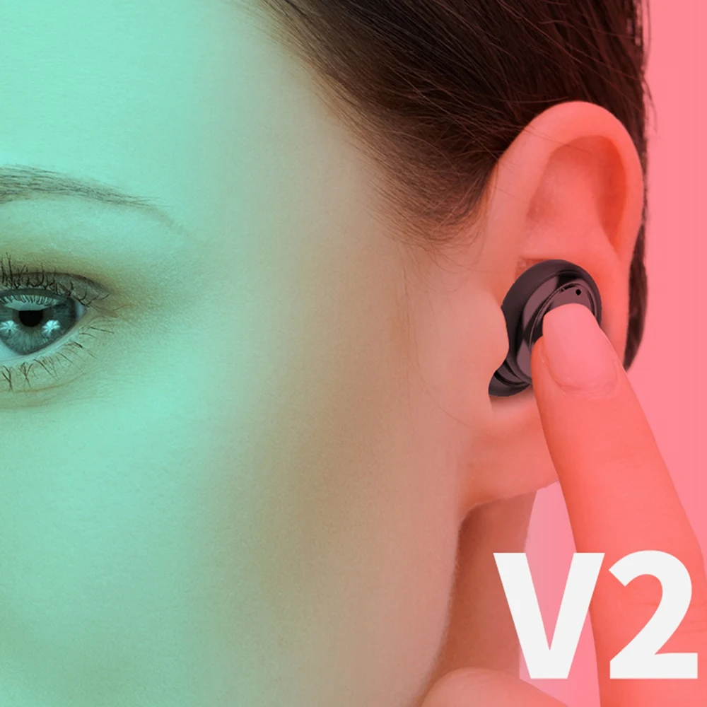 V2 TWS Earbuds Wireless Stereo Bluetooth 5 0 Headphones Sports Earphones with Microphone for Phone Tablet PC Waterproof