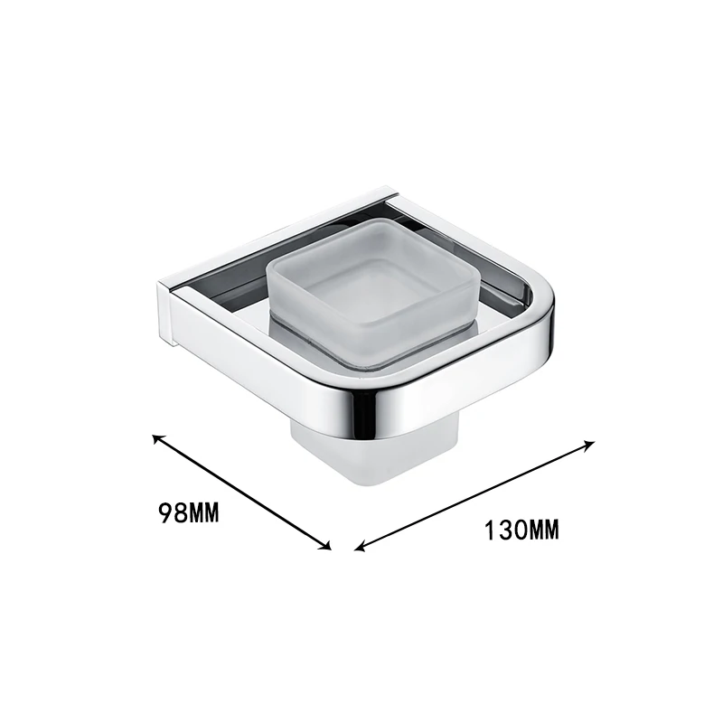 Tooth Brush Tumbler Holder Bathroom Glass Cup Holder Decoration Wall Mounted Chrome Toothbrush Bathroom Accessories