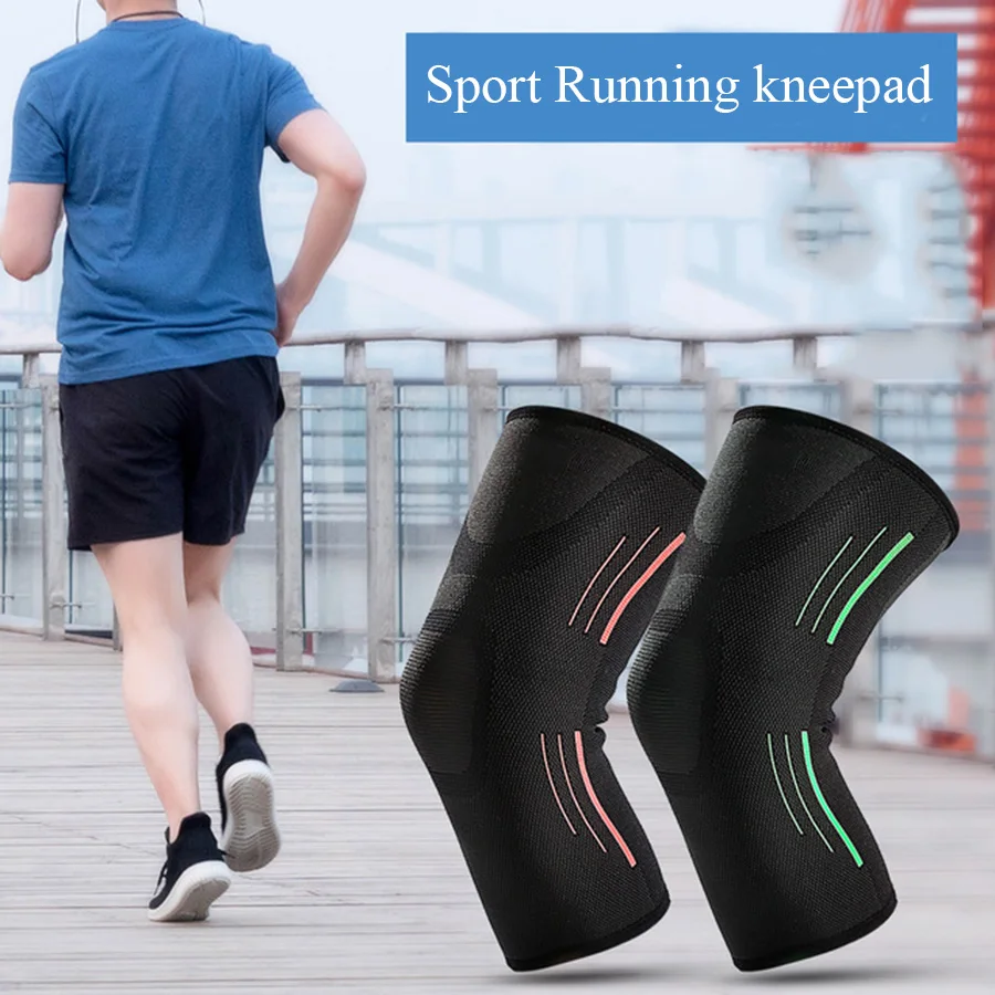 

1PCS Fitness Running Cycling Knee Support Braces Elastic silicone kneepad Sport Compression Sleeve for Basketball Volleyball