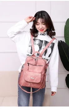 

11L Small Mini Women Leather Backpack 2020 School Bag Backpacks Teenage Girls Teens Unique Back Pack Pink Gray Black Blue Solid
