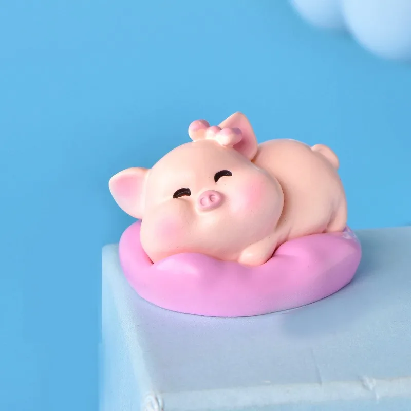 Cute Pink Pig Mini Miniature Figurine DIY Fairy Garden Doll Home Decoration Micro Landscape Kawaii Accessories Resin Crafts 1Pc