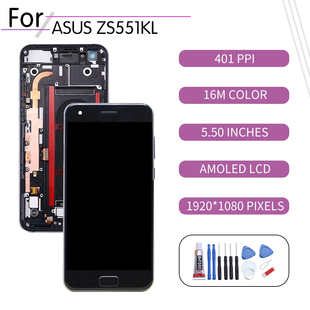 Оригинальный дизайн для Asus Zenfone4 Pro ZS551KL ЖК-дисплей кодирующий преобразователь