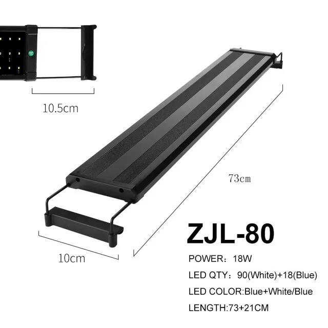ZJL-80 73-94 см аквариумный светодиодный светильник освещение для аквариума лампа с выдвижной Кронштейн подходит для аквариума - Цвет: ZJL-80