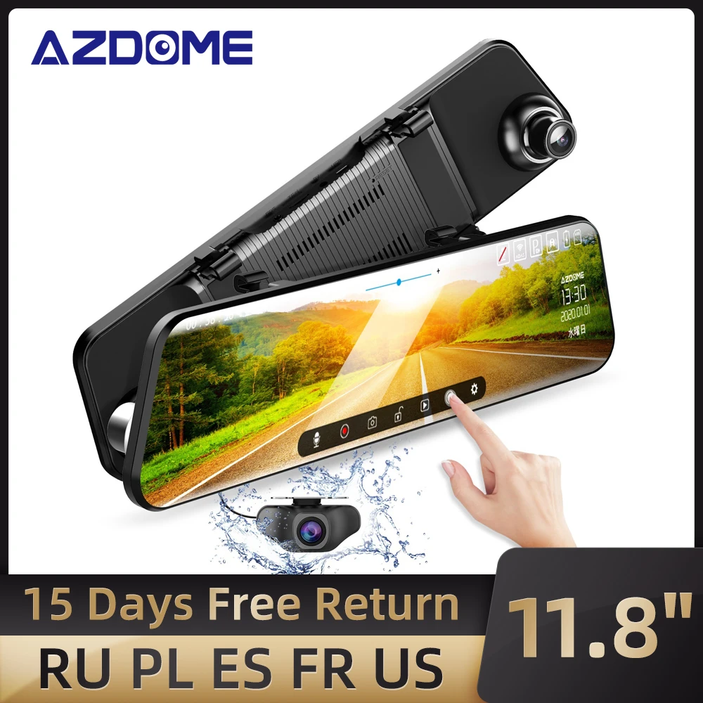 AZDOME PG17 11 8 &quotЗеркало Автомобильный видеорегистратор Потоковое мультимедиа