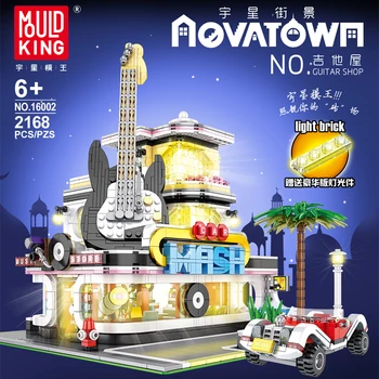 

City Mini Street Ideas Architecture Building Blocks Creator Expert Technic European Guitar House 16002 Bricks Gift for Kids