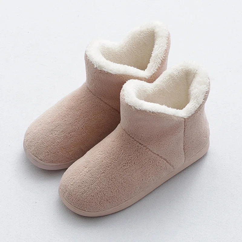 Fashion Winter Women Slippers High Top Home Fur Slippers Non-slip Warm House Shoes Men Women Indoor Couples Shoes Girls Boys