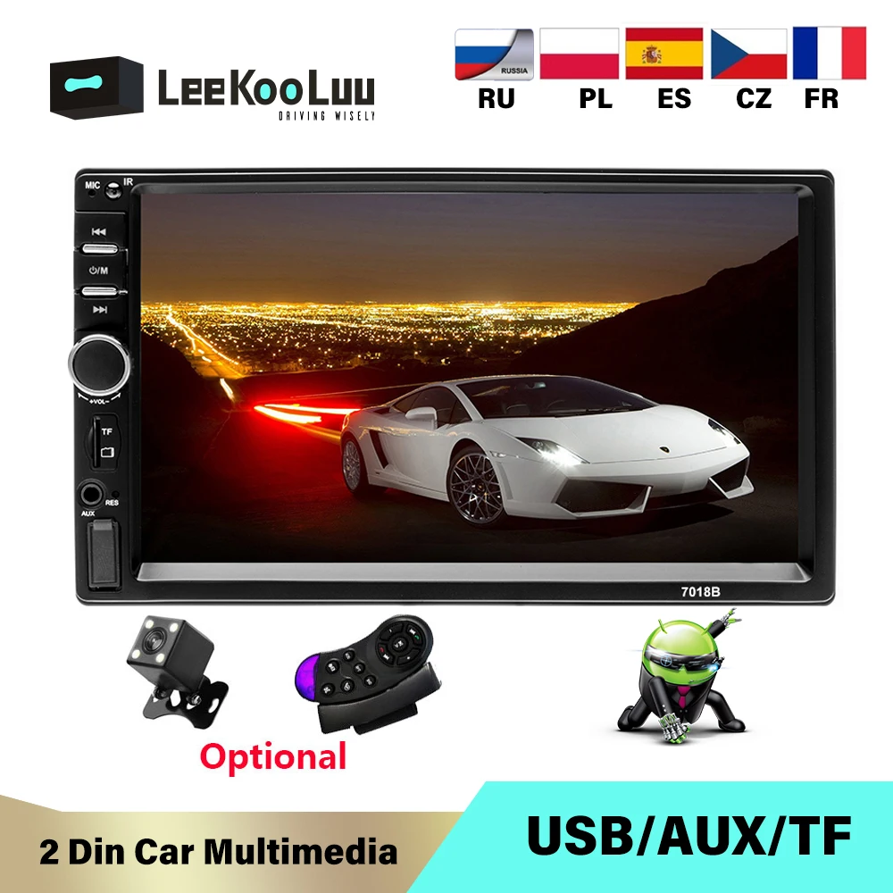 LeeKooLuu 2 din Автомобильный мультимедийный плеер авторадио 2din стерео 7 &quotсенсорный