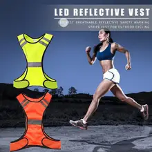 Прочный жилет для бега портативный тонкий дизайн открытый светодиодный жилет дышащий светоотражающий Предупреждение жилет для ночных пробежек