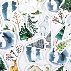 45pcs/box Winter Forest Series Stickers DIY Journal Planner Hand Account Journal Planner Decorations Kawaii Stationery Sticker
