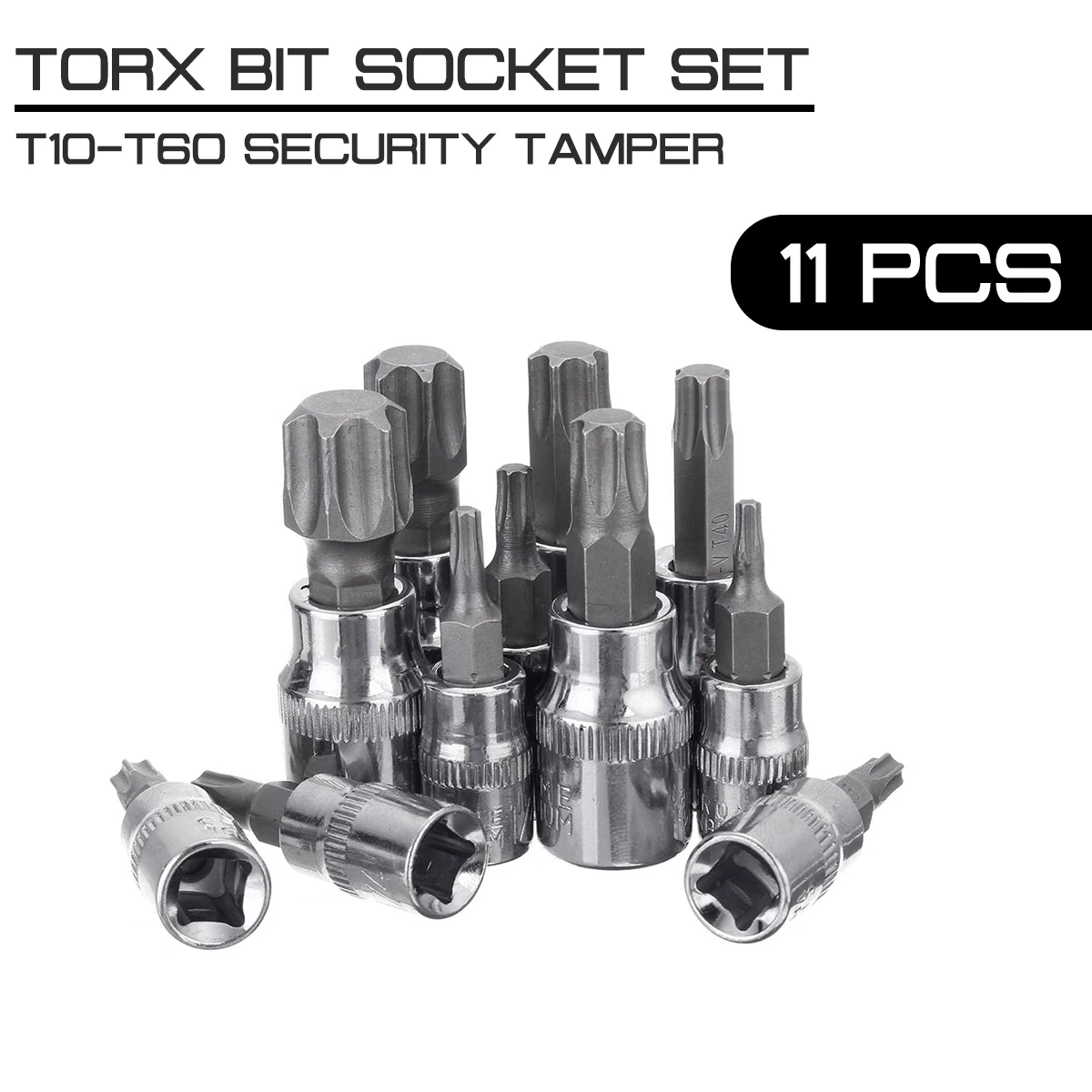 Набор торцевых головок T10 T60 защита от вскрытия с отверстием 1/4 &quot3/8&quot отвертка