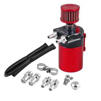 

Universal 300ML Aluminum Car Engine Oil Catch Can Kit Air Oil Separator Tank Cylinder Baffled Reservoir