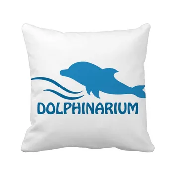 

Blue Ocean Swimming Dolphin Pattern Throw Pillow Square Cover