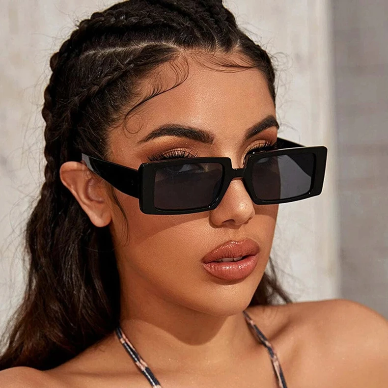Fashion Sunglasses Designer Luxury Brand Rectangle Sunglasses Women Vintage Small 2021 trend Female Sun Glasses Shades For Women (5)