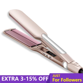 

UKLISS Professional Infrared Flat Iron Hair Straightening Ceramic Hair Straightener Mini Beard Comb Brush Styler Tools