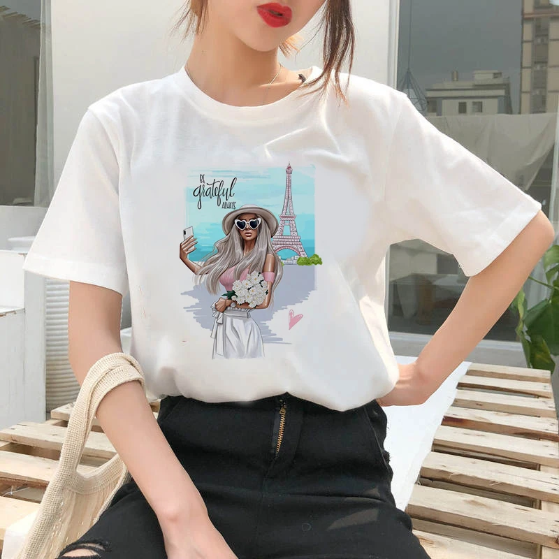 

Women's T-shirt 90s Ulzzang Harajuku Graphic Funny Fashion Women Print T-shirt O Neck Casual Women's Top T-shirt
