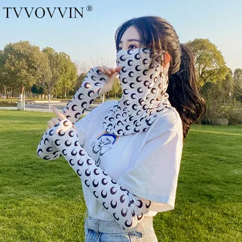 

2020 Summer New Fashion Girl Female Print Moon Sunscreen Arm Guard Arm Sleeve Ultraviolet-proof Ice Silk Glove Sleeve Q010