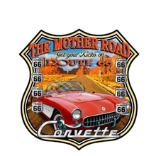 

CORVETTE ROUTE 66 GARAGE SHOP Car Sticker for Window Bumper Decal Scratch-Proof Exterior Waterproof Car Accessories PVC13x13cm