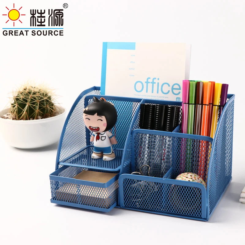 Прочный канцелярский держатель металлическая сетчатая корзина настольный