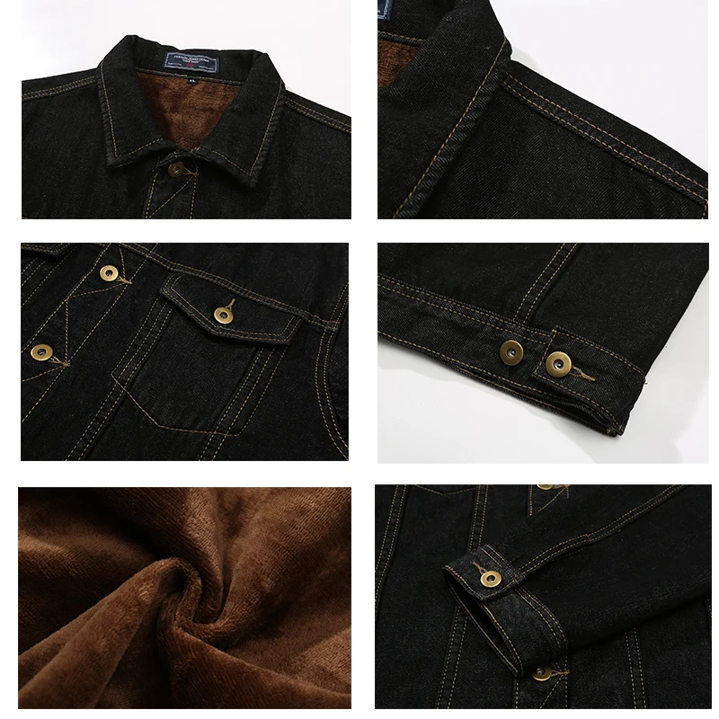 discount  Warm Fleece Cowboy Denim Jacket Men Winter Outdoor Parka Men's Thick Trendy Jacket and Coat Outwear