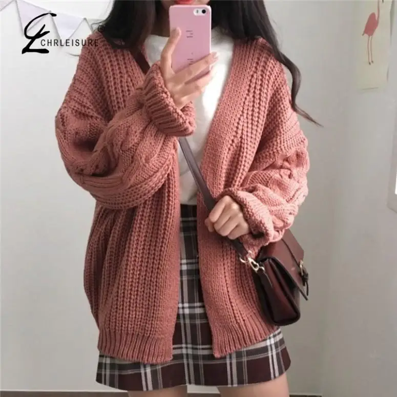 Comprar Mujer abierto frontal Cardigan suéteres invierno mujer suéter tejido de manga larga tejido chicas prendas de vestir exteriores Casual Mujer parte superior