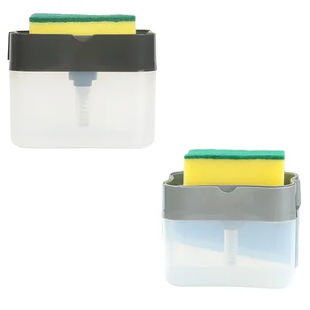 

2pcs Press Soap Lye Box Detergent Soap Box Empty Soap Case Automatic Liquid Adding Box for Office Shop Kitchen Home