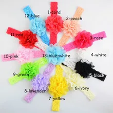 Стиль, Европа и Америка, детский головной убор, полый, волнистый край, шифон, цветочный головной венок с 2,5 см, кружевная лента для волос, 13 цветов