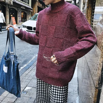 

2019UYUK Port Wind Autumn Winter New Korean Version Of The Pullover Loose Temperament Trend Turtleneck Sweater Men Hombre