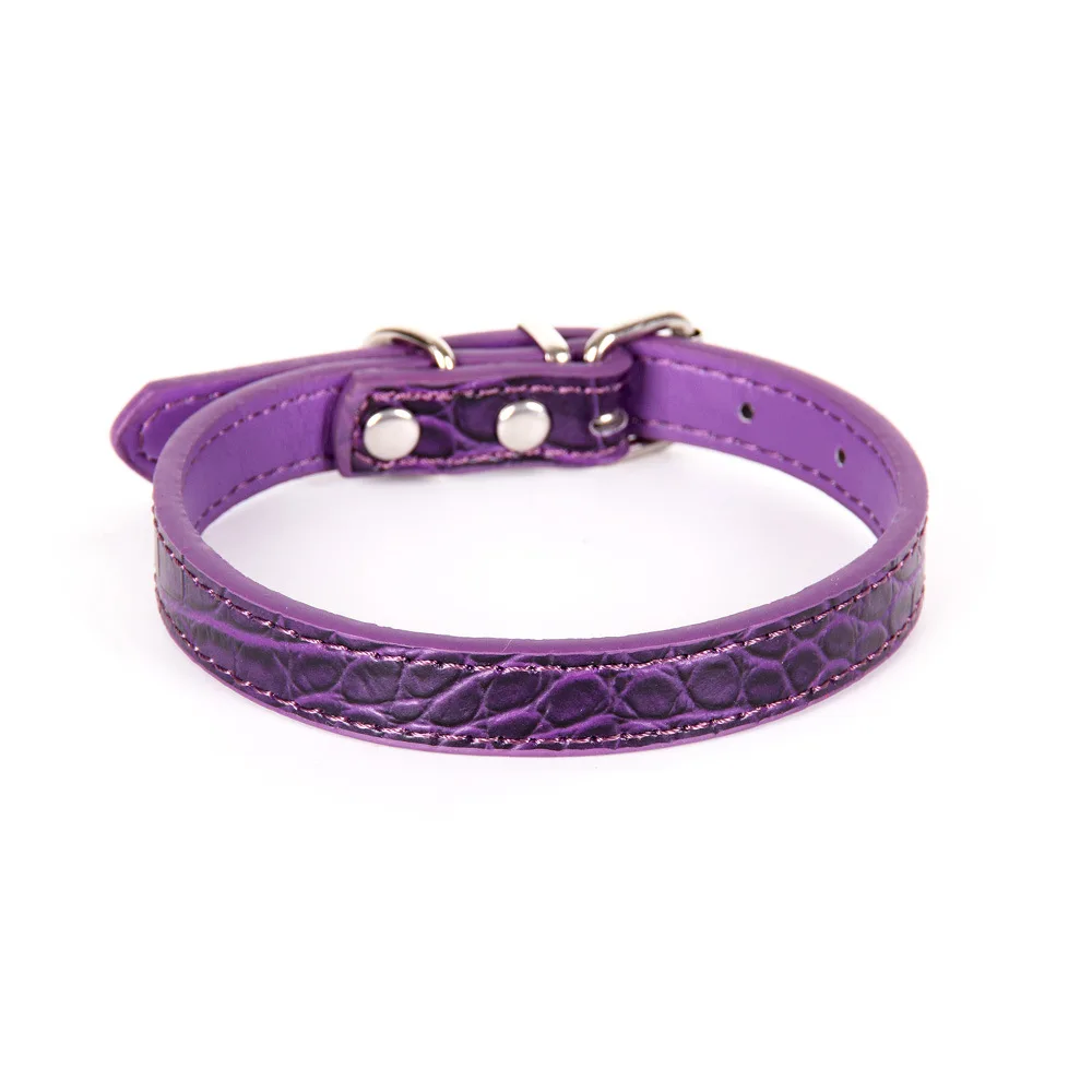 Pet Dog Collar PU Crocodile Grain Adjustable Dog Collars Control Handle Training Pet Puppy Kitten Collar Pet Supplies Products