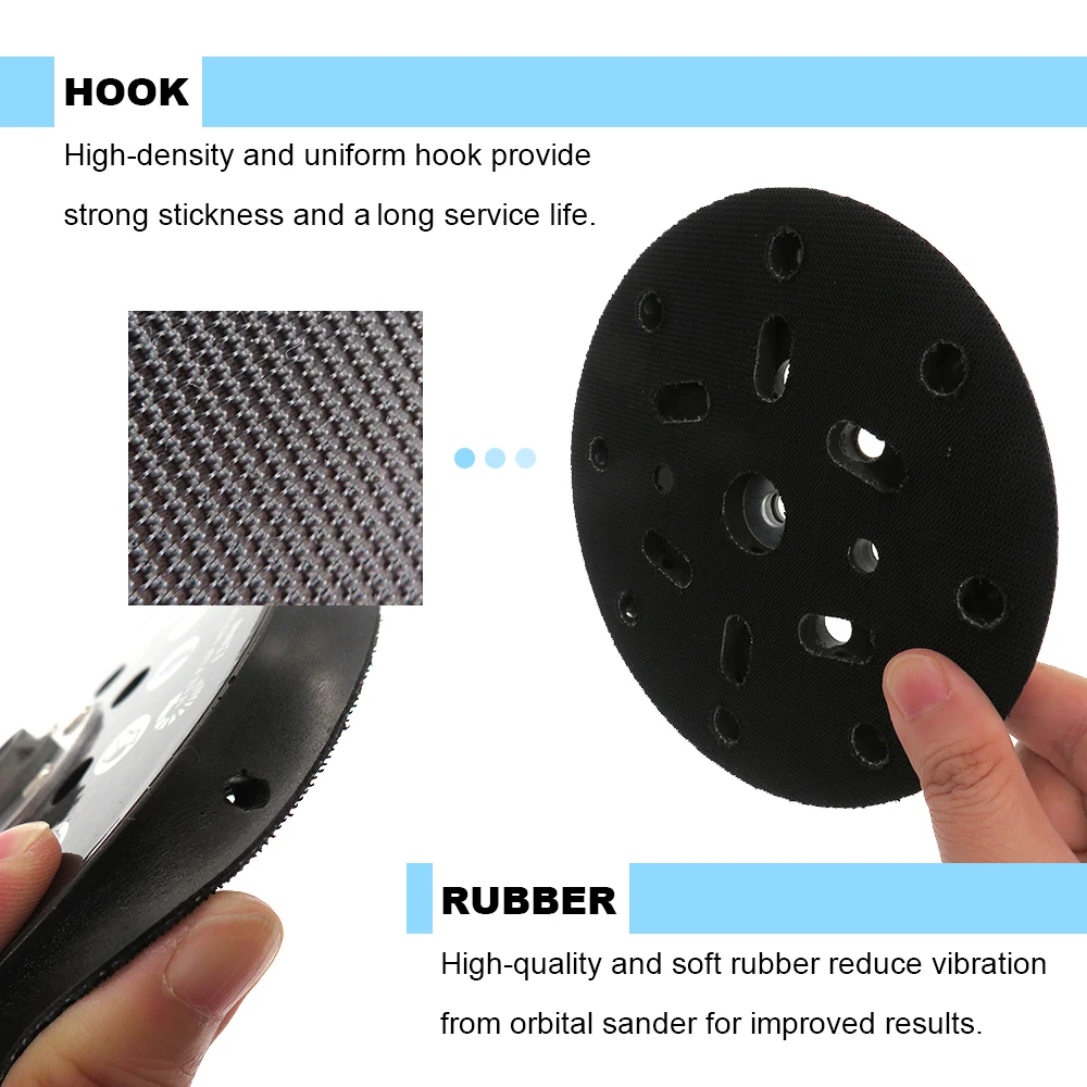 6" 17 Holes Backing Plate Sanding Pad 5"16-24 Thread Hook Loop Dual Action Car Polishing Professional Pad car polishing pad car polish pad backing plate for polisher