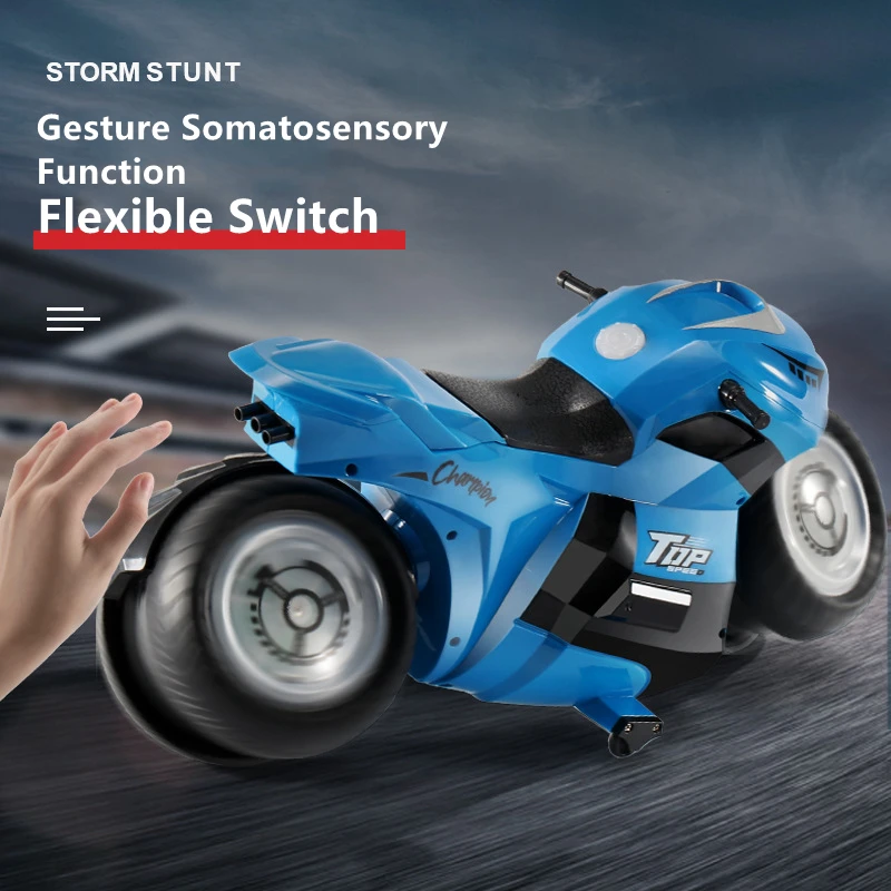 1:8 Large Scale Watch Control Omidirectional Motorcycle Gesture Sensing 3 Control Modes Stunt Rotation Colorful Marquee RC Toy 2