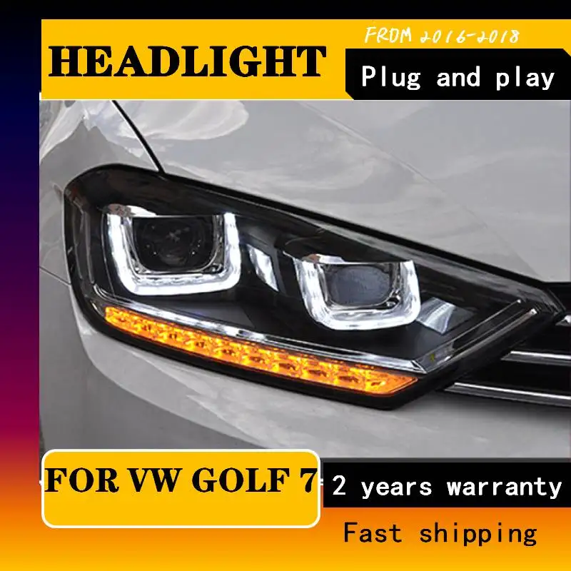 

Car Styling For Golf 7 Sportsvan Headlight 2016-2019 Golf7 Tour LED Head Lamp Bi Xenon Projector Lens Auto Accessorie
