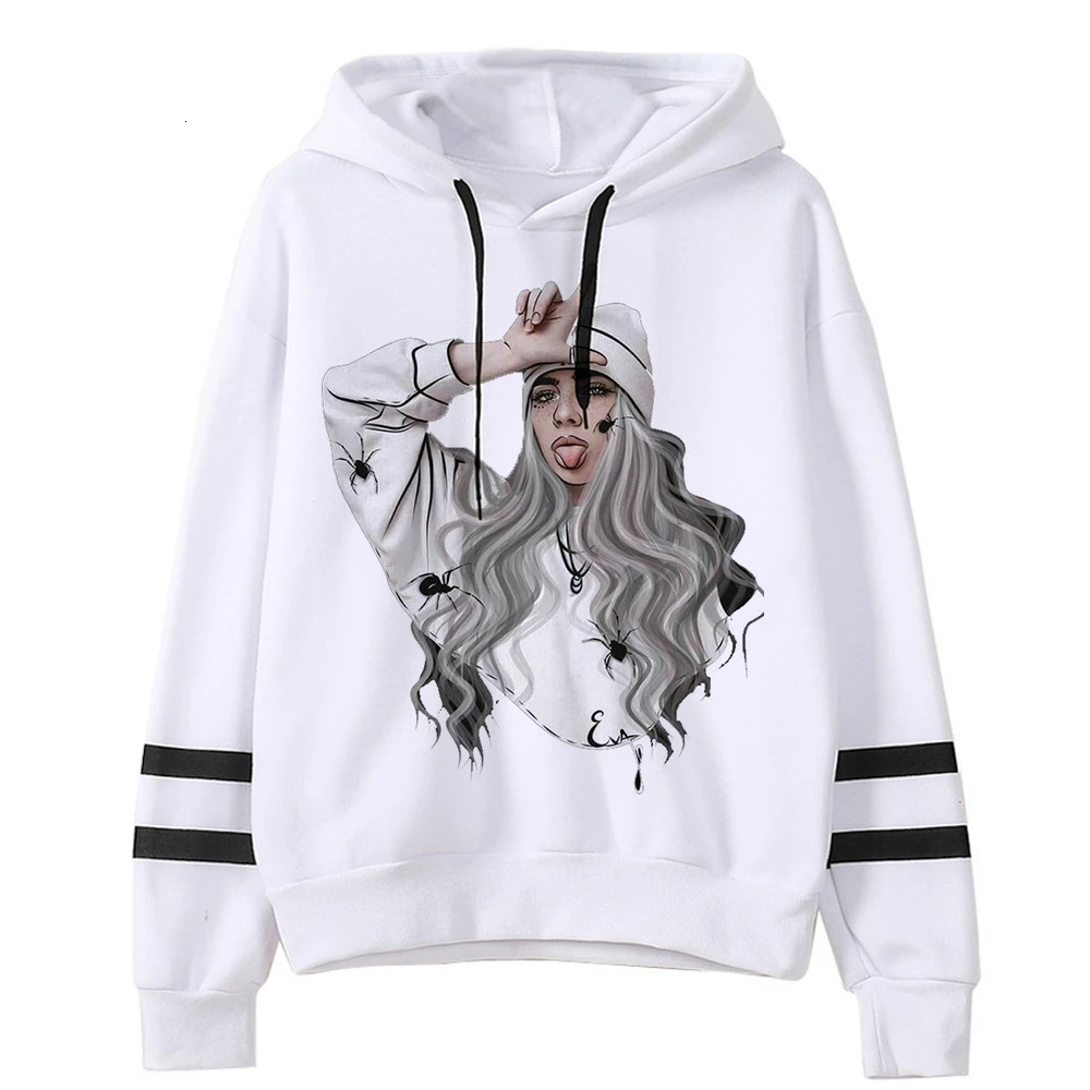 Billie Eilish Bad Guy забавная мультяшная Толстовка для мужчин/wo мужчин хип-хоп модная графическая Толстовка Зимняя теплая уличная Толстовка Мужская/Женская - Цвет: 3005