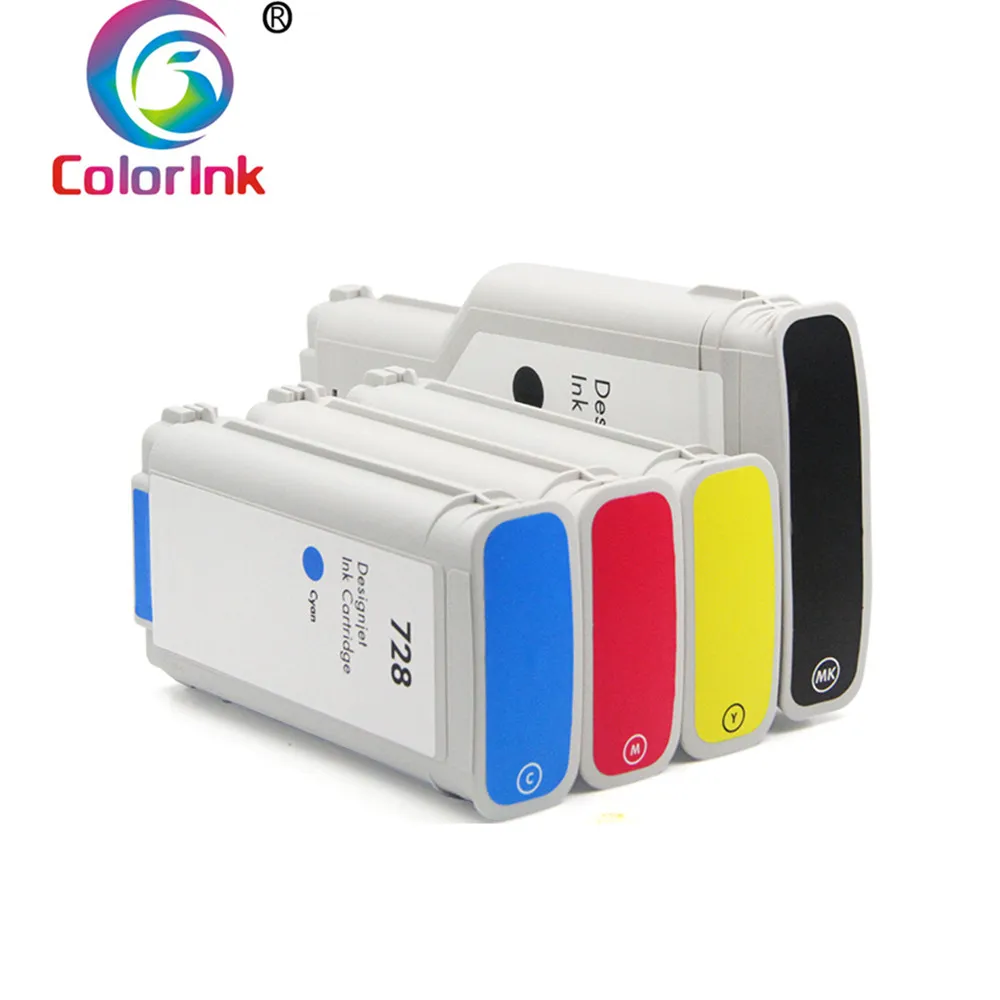 

ColoInk 728 ink cartridge for hp DesignJet T730 T830 printer ink cartridge 300ml black 130ml color cartridge pigment ink dye ink