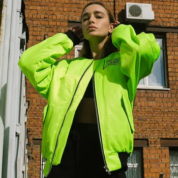 

Winter Parka Women Basic padded Jacket Windbreaker Outwear Bomber Female Baseball Women Outwear Hip Pop Streetwear Thick Coat