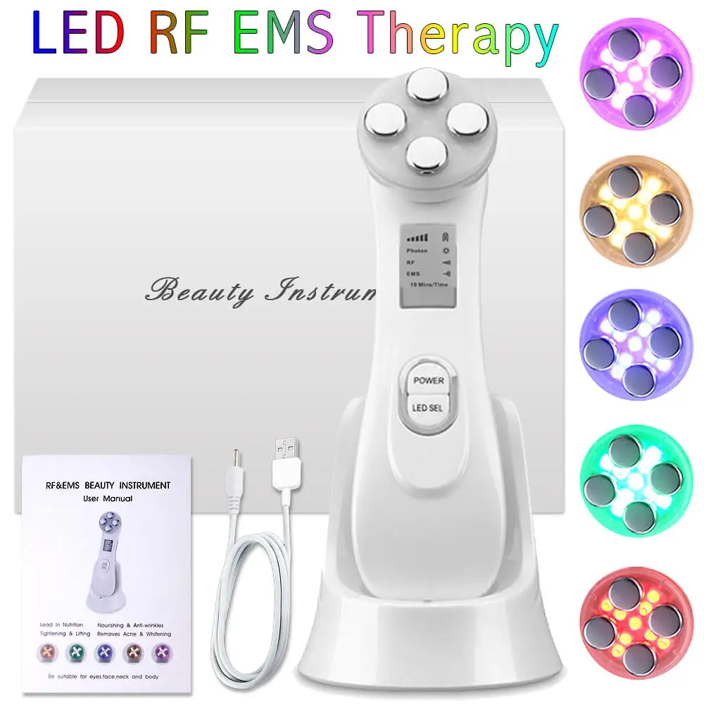 

RF EMS Therapy SPA Face Colors Photon Lamp Treatment LED Beauty Light Skin Lifting Tighten Mask Anti Facial Wrinkle Microcurrent