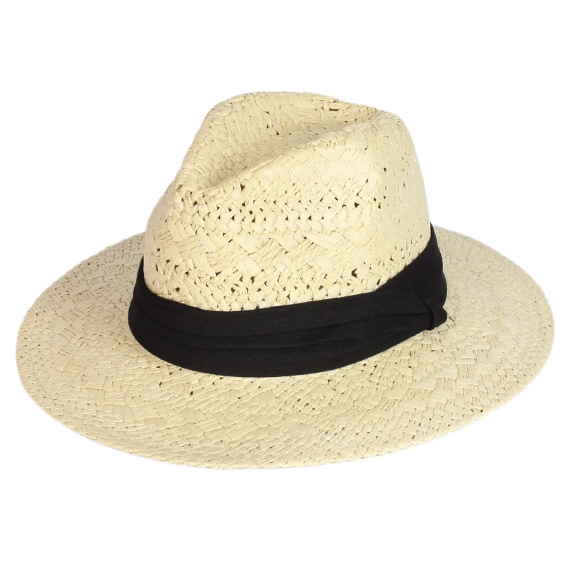 Cappello Da Uomo In Paglia Di Rafia In Rafia Stile Jazz Chapeau Da Donna All'Ingrosso Cappello Di Paglia Personalizzato Da Uomo