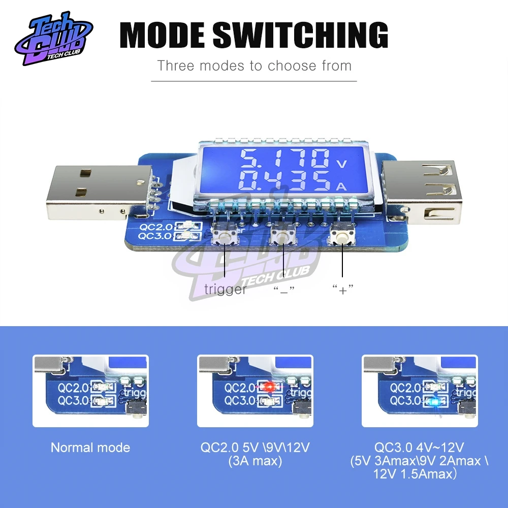 QC2.0 QC3.0 электрические афера Мощность 4 V-28 V триггер ЖК-дисплей цифровой USB тестер с ЖК-экраном звуковой сигнал тревоги Вольтметр Амперметр Напряжение Измеритель Тока Тестер