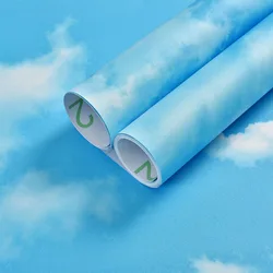 Blue Sky 3D Wallpapers DIY Self Adhesive Clouds Home Decor Waterproof Wall Stickers Living Room Background Mural Peel and Stick