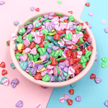 

100g Hot Clay Slice HUG ME LOVE Heart Shape Polymer Sprinkles for Slime Decor Accessories DIY Nail Arts Crafts Scrapbooking