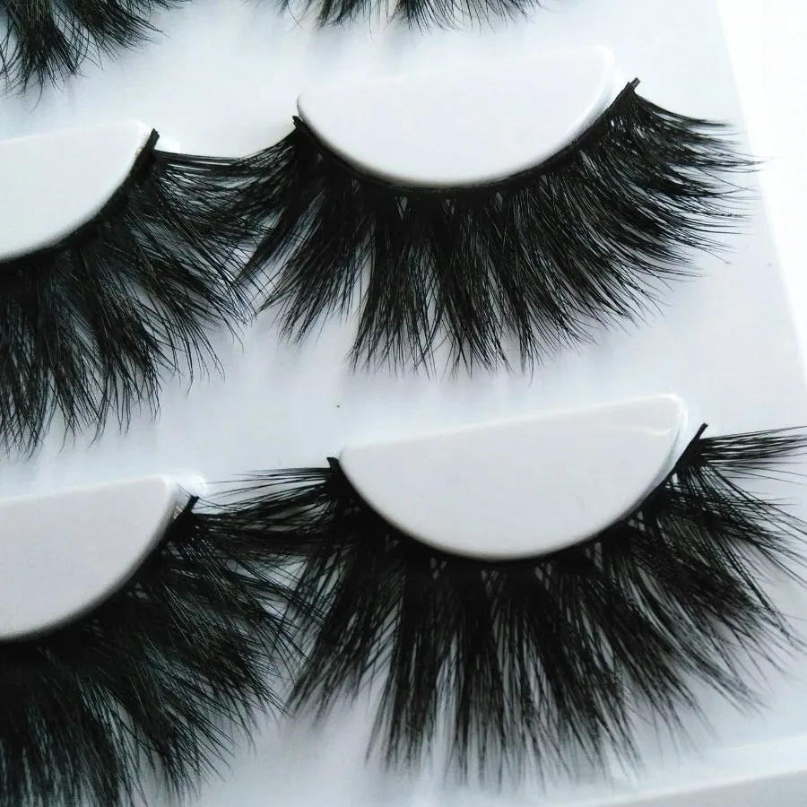 Pleell 3 Pairs False Eyelashes Full Thick Faux Eyelashes Extension For Makeup Handmade Strip Lashes Volume Fake Eyelashes