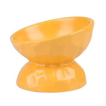

200/280ML Ceramics Raised Cat Bowl Slanted Cat Bowl for Food Stress Free Angled Cat Bowl Less Regurgitating and Vomiting LBS