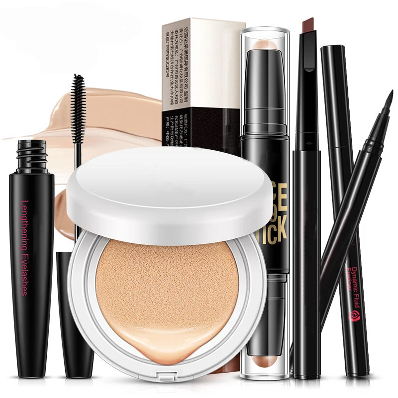 

5pcs/lot Long Lasting Moisturizing Makeup Set Eyeliner Eyebrow Pencil Lip Liner BB Cream Advanced Cosmetic Set