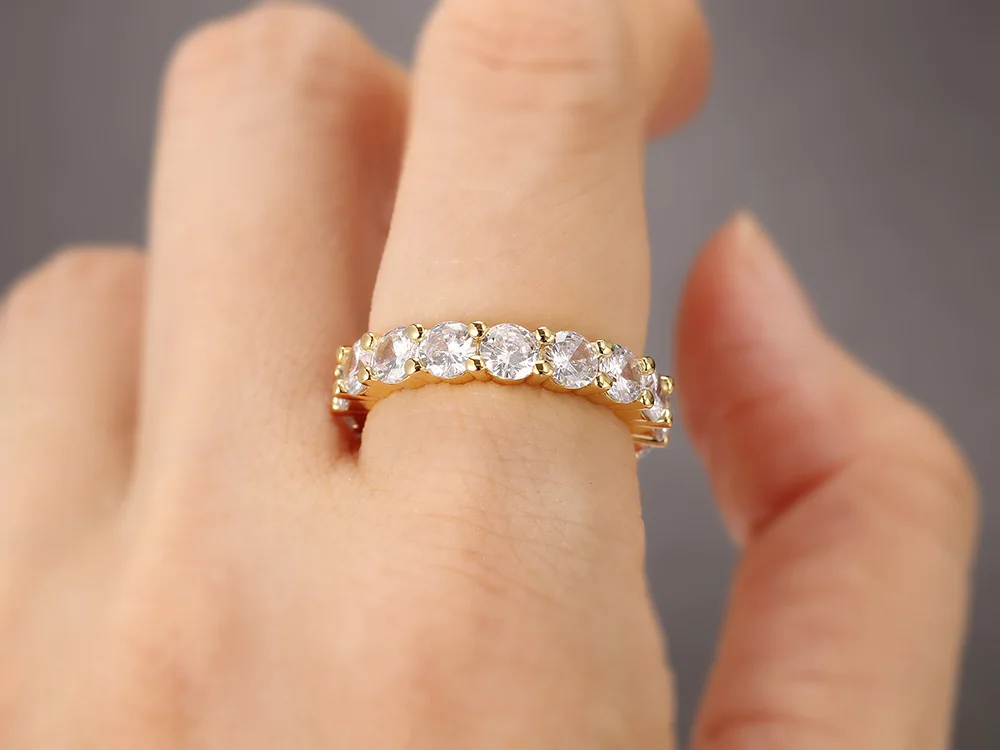 Iced Out Ring für Frauen Punk Hiphop AAA + Zirkonia Gold Farbe Kristall Ringe Zubehör Hippie Schmuck Großhandel OHR051 – Detail 2