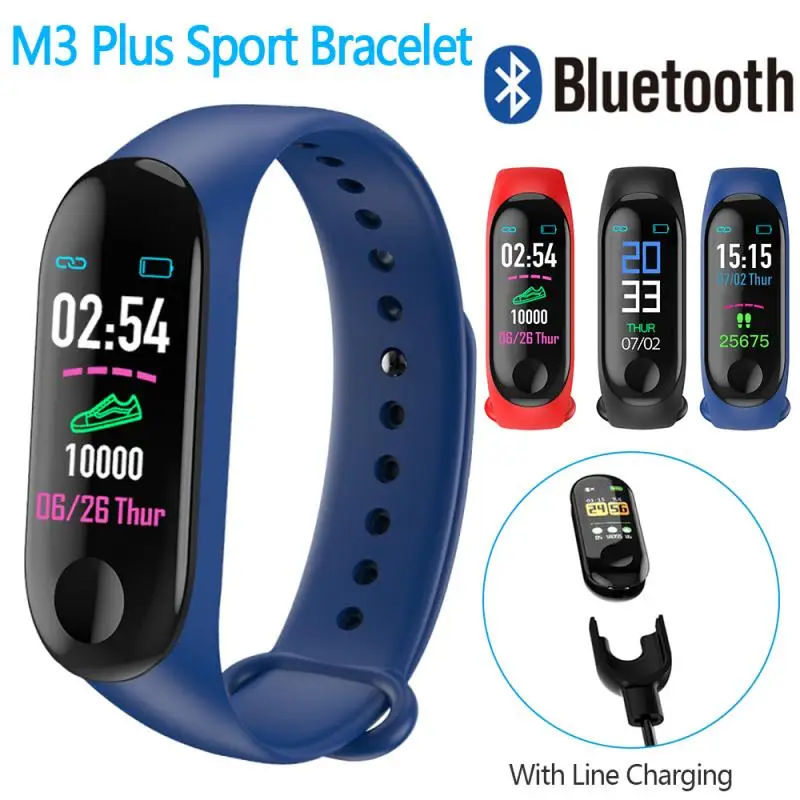 Умный Браслет M3 Plus, умный Bluetooth спортивный браслет, пульсометр, монитор артериального давления, фитнес-трекер, оборудование для фитнеса