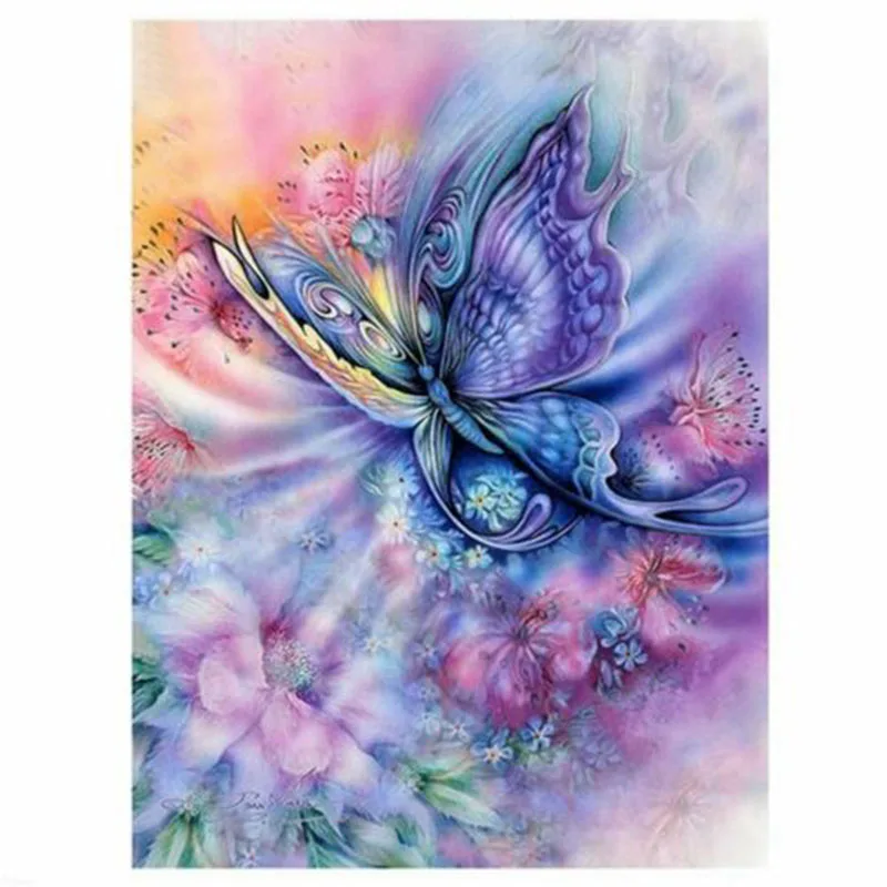 

5D DIY Diamond Painting Butterfly Embroidery Cross Stitch Crafts Home Wall Decor 40*30cm Painting Cloth Resin Rhinestone Diamond